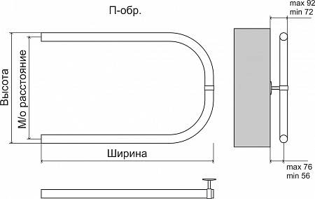 Эконом П-обр AISI 32х2 500х500 Полотенцесушитель  TERMINUS Королёв - фото 3