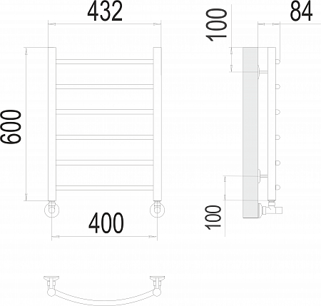 Классик П6 400х600 Полотенцесушитель  TERMINUS Королёв - фото 3