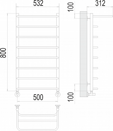 Полка П8 500х800  Полотенцесушитель  TERMINUS Королёв - фото 3