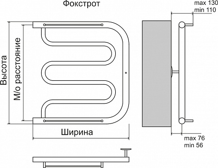 Фокстрот AISI 32х2 500х400 Полотенцесушитель  TERMINUS Королёв - фото 4