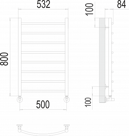 Классик П8 500х800 Полотенцесушитель  TERMINUS Королёв - фото 3