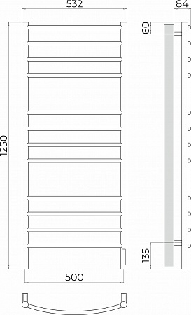Классик П12 500х1250 Электро (quick touch) Полотенцесушитель TERMINUS Королёв - фото 3
