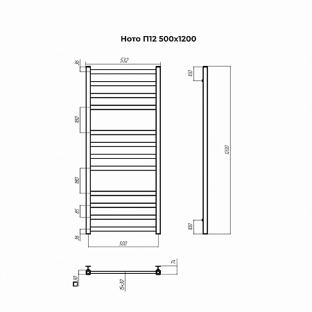 Ното П12 500х1200 Полотенцесушитель TERMINUS Королёв - фото 3