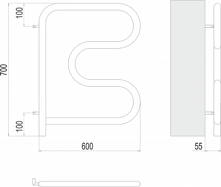 Электро 25 F-обр 600х600 поворотный Полотенцесушитель TERMINUS Королёв - фото 3