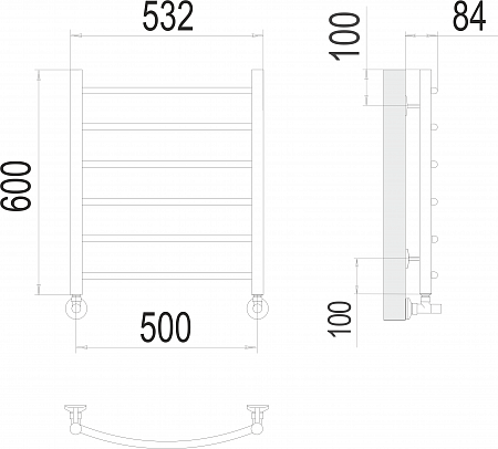 Классик П6 500х600 Полотенцесушитель  TERMINUS Королёв - фото 3