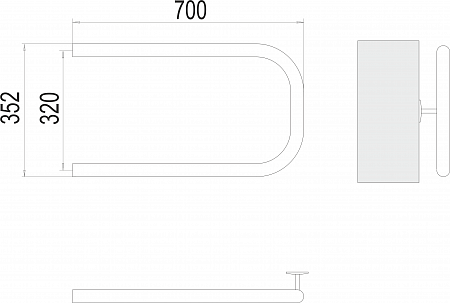 П-обр AISI 32х2 320х700 Полотенцесушитель  TERMINUS Королёв - фото 3