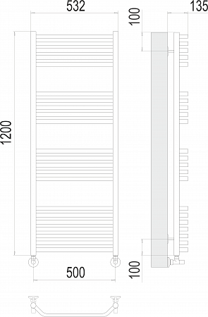 Виктория П22 500х1200 Полотенцесушитель  TERMINUS Королёв - фото 3