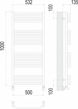 Виктория П20 500х1000 Полотенцесушитель  TERMINUS Королёв - фото 3