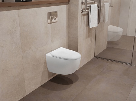 Подвесной унитаз безободковый Terminus Енисей Monolit 560х390 белый Королёв - фото 1