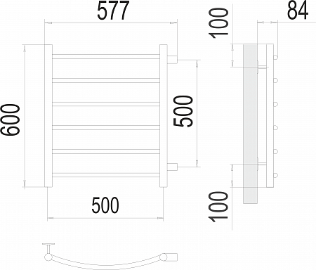 Классик П6 500х600 бп500 Полотенцесушитель  TERMINUS Королёв - фото 3