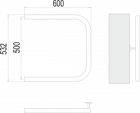 П-обр AISI 32х2 500х600 Полотенцесушитель  TERMINUS Королёв - фото 3
