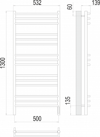 Прато П15 500х1300 электро (sensor quick touch) Полотенцесушитель  TERMINUS Королёв - фото 3