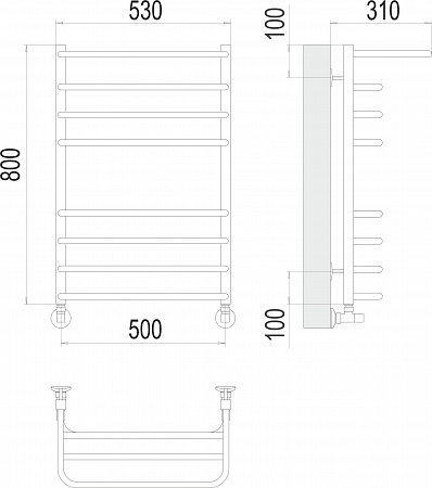 Арктур П8 500х800 Полотенцесушитель  TERMINUS Королёв - фото 3