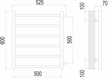 Вега П6 500х600 бп500 Полотенцесушитель  TERMINUS Королёв - фото 3