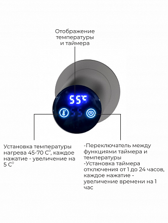 Аккорд П5 500х800 электро Полотенцесушитель TERMINUS Оружейная сталь Королёв - фото 4